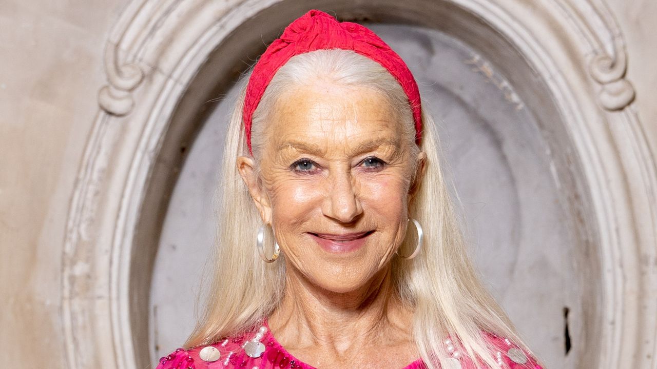 Helen Mirren&#039;s tuxedo-inspired velvet two piece is stunning. Seen here she attends the Ora! Film Festival as a member of the cast of the tv series 1923 