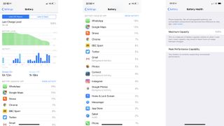 Screenshots showing settings screens on an iPhone XR