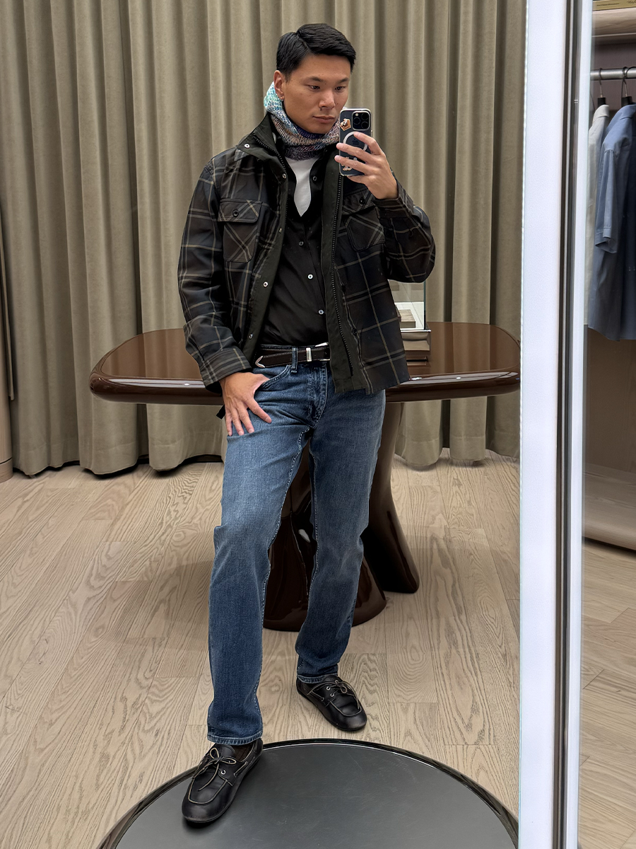 Joseph Tang Who What Wear Editors in Residence Fall Denim Outfits For Men