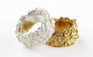 Rings in silver and gold plated silver by Hannah Lornie.