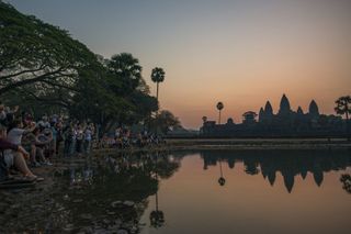 The hoards of photographer's gathering at Angkor Wat to shoot one of the most photogenic sunrise's on the globe!