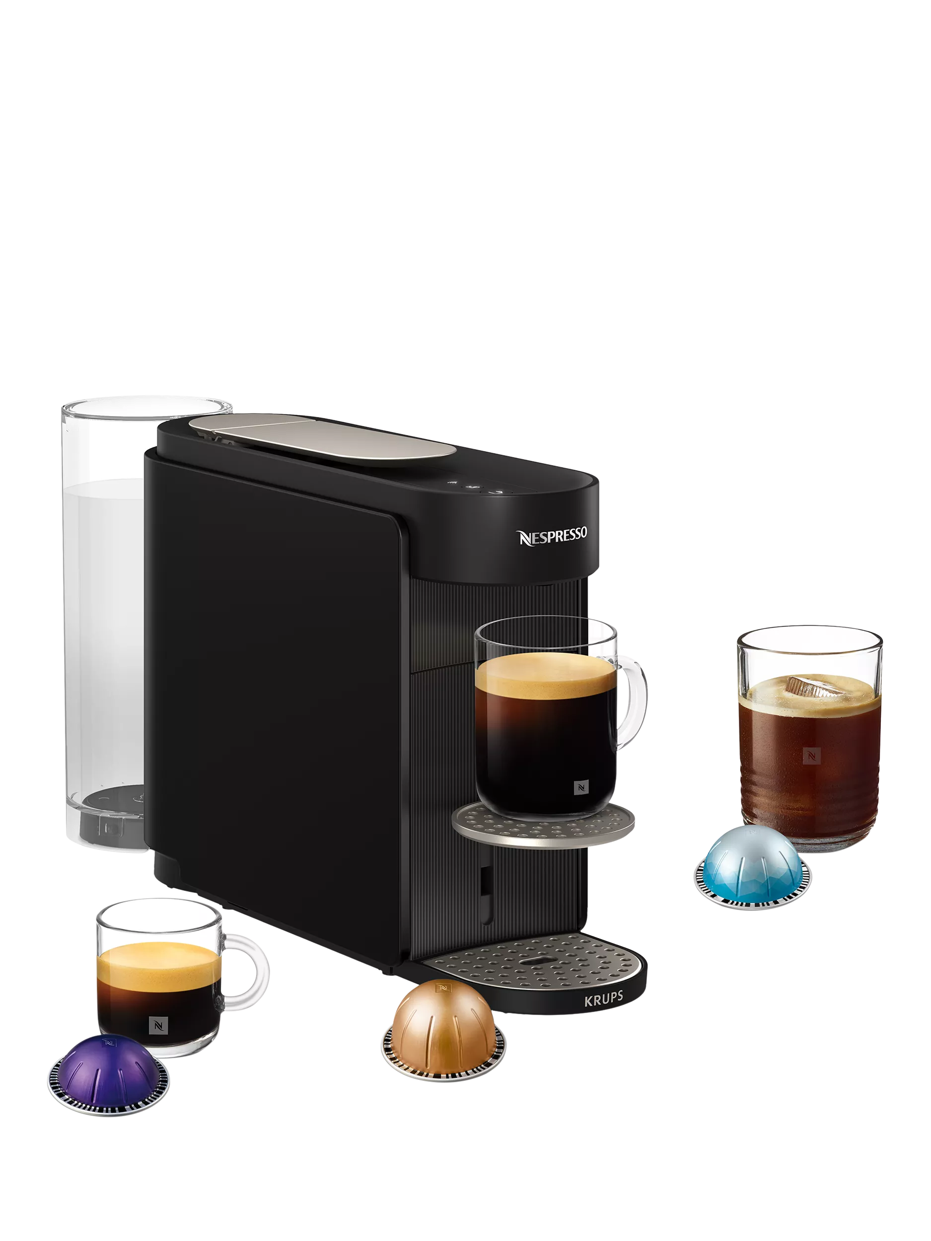 Nespresso Vertuo Up Pod Coffee Machine by Krups, Black