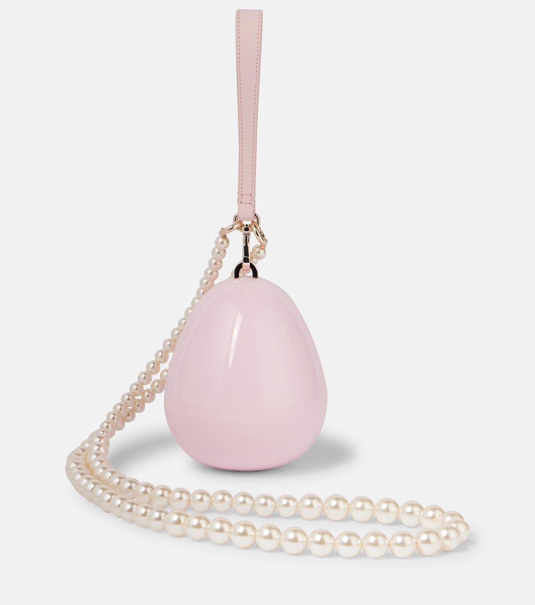 Egg Micro Leather-Trimmed Crossbody Bag