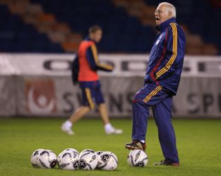 Former Spain coach Luis Aragones during a training session in October 2006.