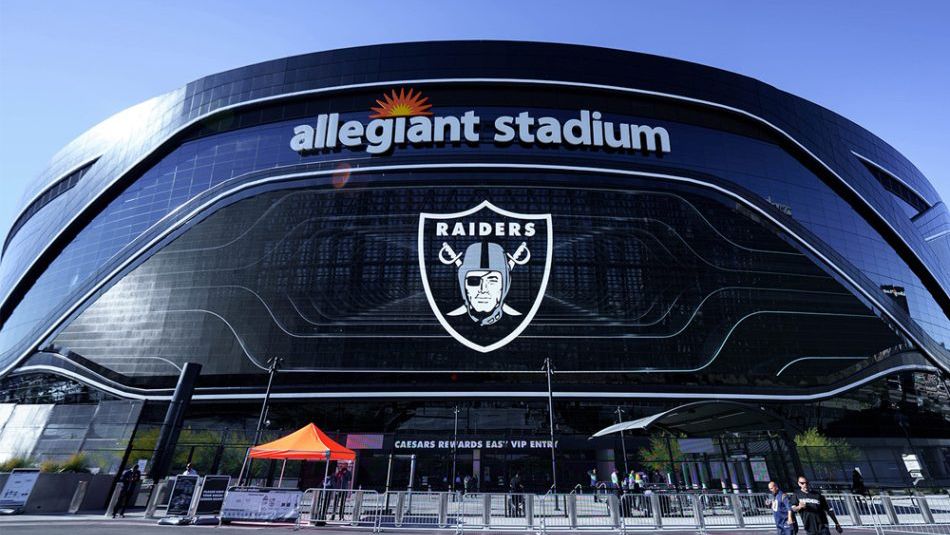 The interior LED displays of the Las Vegas Raiders Allegiant Stadium powered by Samsung. 