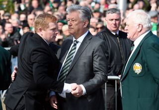 Celtic manager Neil Lennon (left) has quit, while chief executive Peter Lawwell will step down at the end of the season