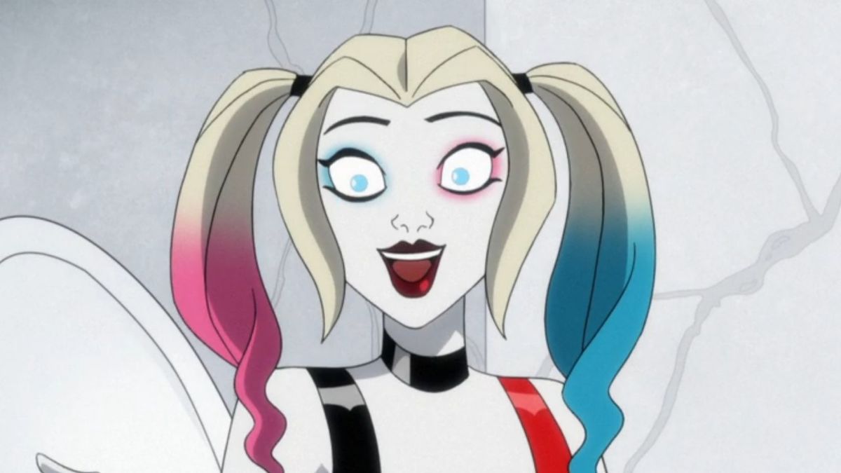 Harley Quinn smiling in the bathroom in HBO Max Harley Quinn