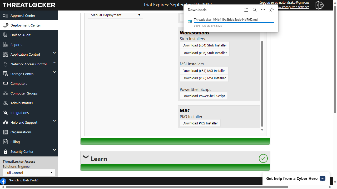 Threatlocker: Setup