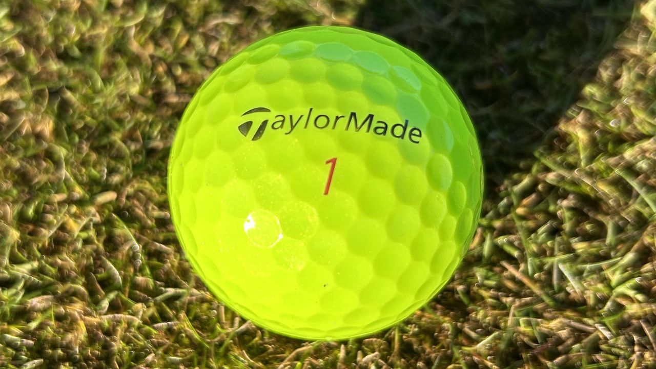 Photo of the yellow TaylorMade 2025 Tour Response Golf Ball