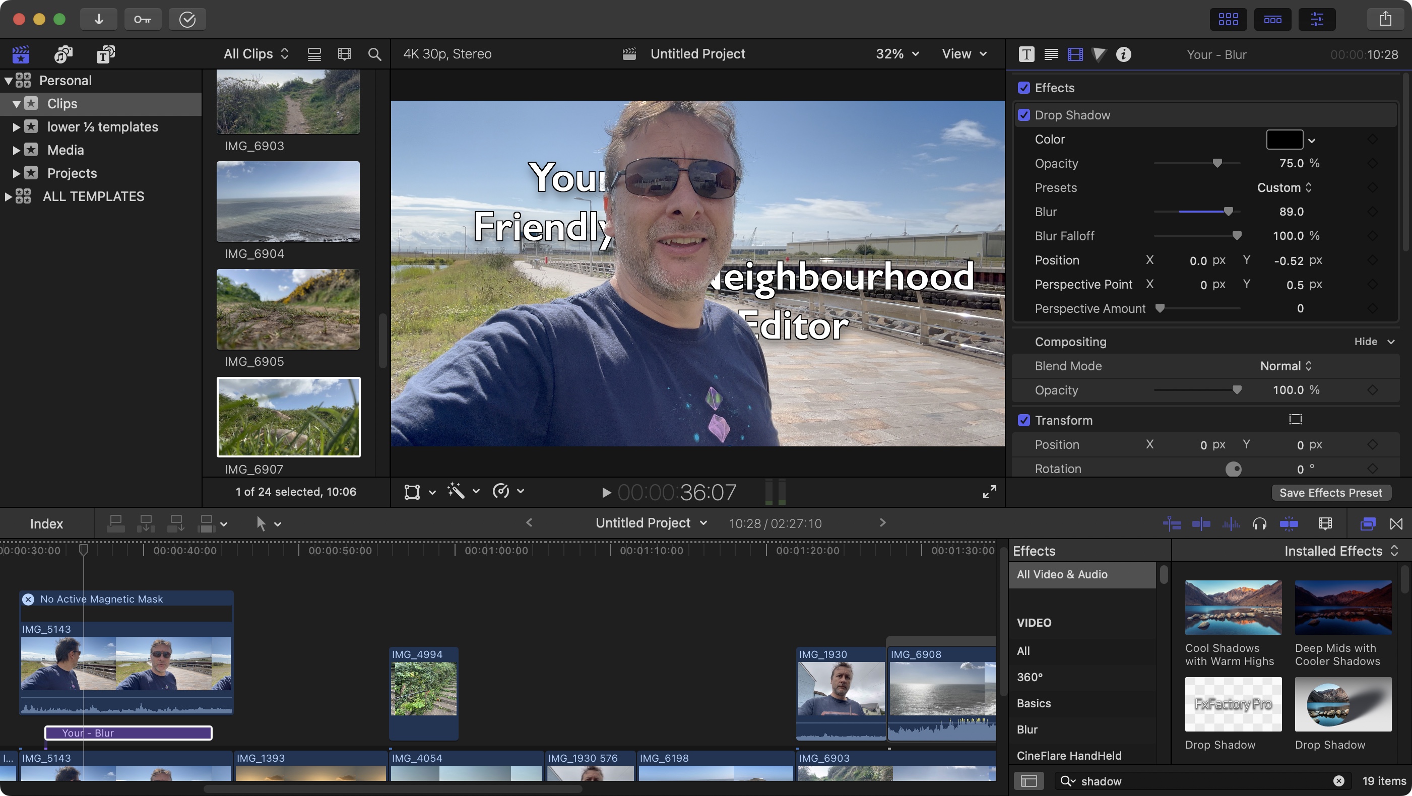 Screenshot of Final Cut Pro 11.1 in action