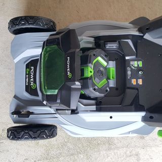 The EGO LM1702E-SP 42cm Self-Propelled Lawnmower being tested
