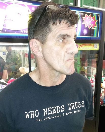 Florida man wearing 'No, seriously, I have drugs' T-shirt arrested for drug possession
