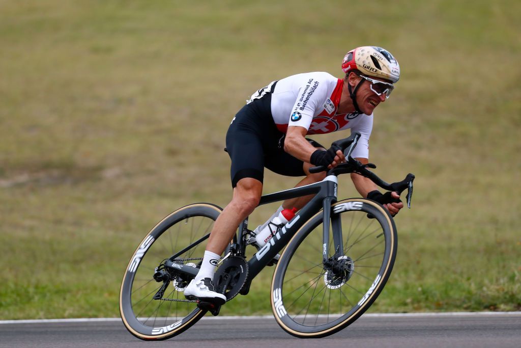 IMOLA ITALY SEPTEMBER 27 Enrico Gasparotto of Switzerland Autodromo Enzo e Dino Ferrari during the 93rd UCI Road World Championships 2020 Men Elite Road Race a 2582km race from Imola to Imola Autodromo Enzo e Dino Ferrari ImolaEr2020 Imola2020 on September 27 2020 in Imola Italy Photo by Bas CzerwinskiGetty Images