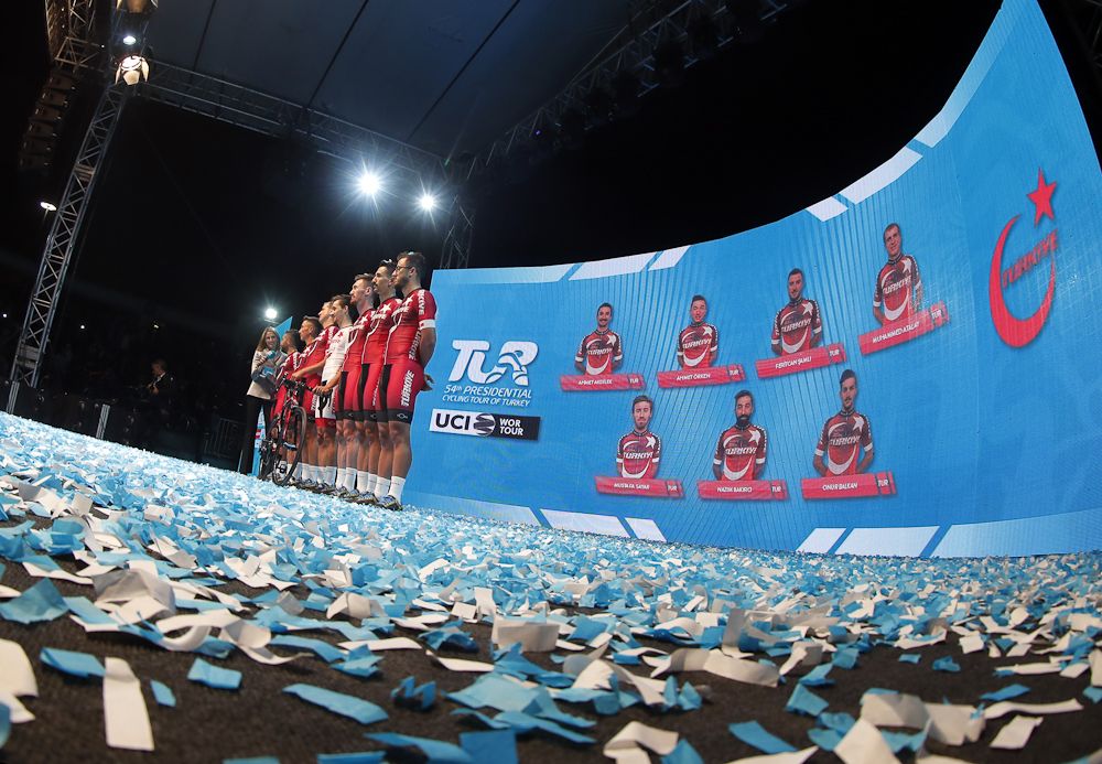 Confetti flew Monday at the team presentation in Turkey