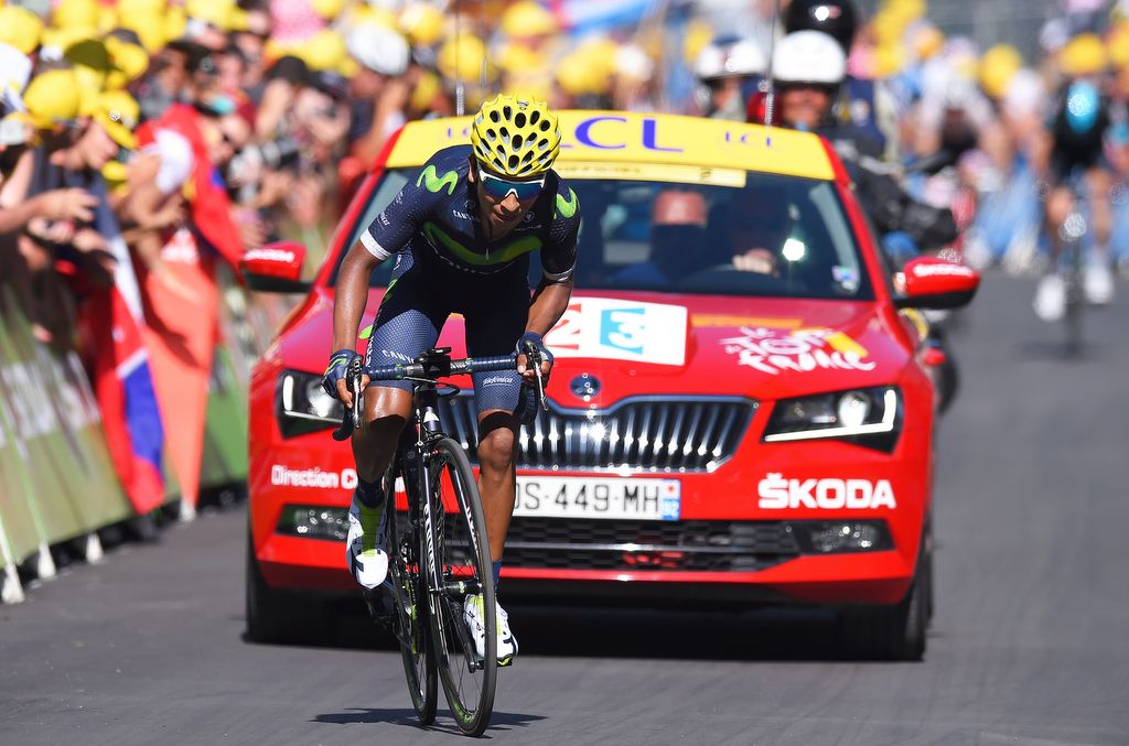 Nairo Quintana (Movistar) approaches the finish line