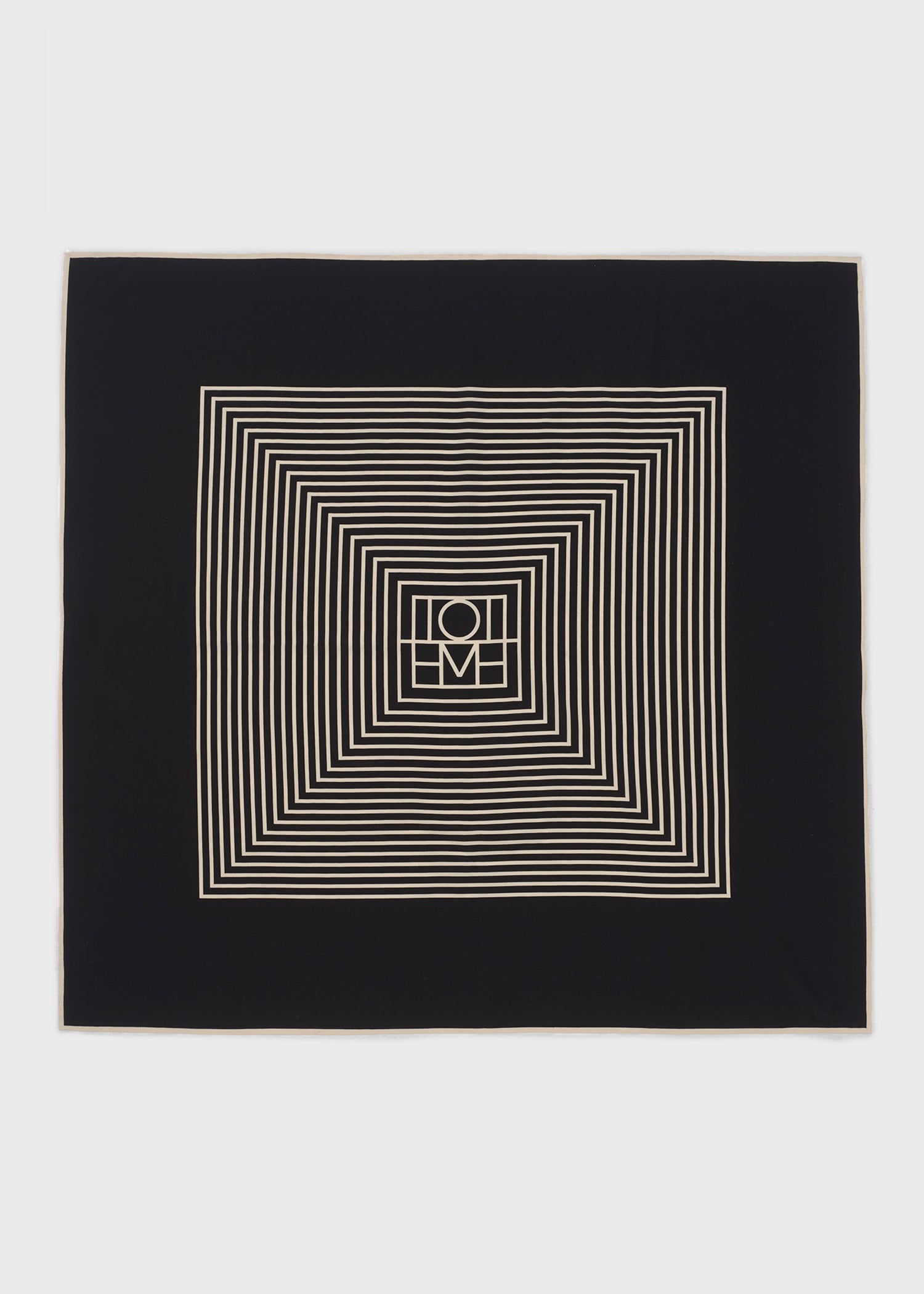 Centered Monogram Silk Scarf Black