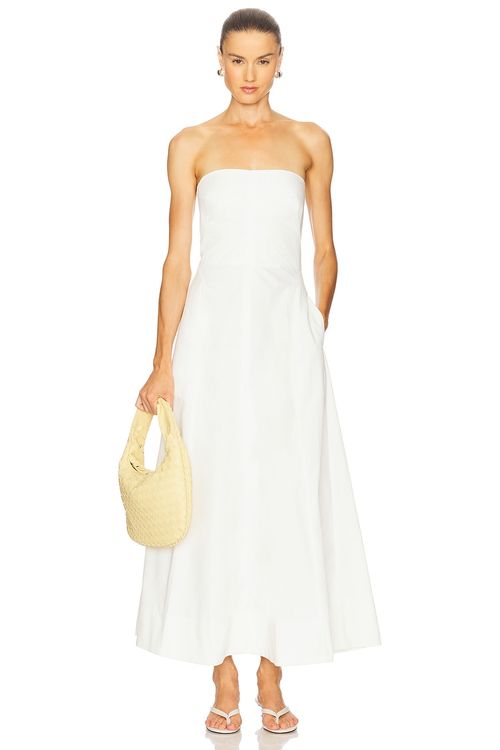 Sculpted Cotton Strapless Dress