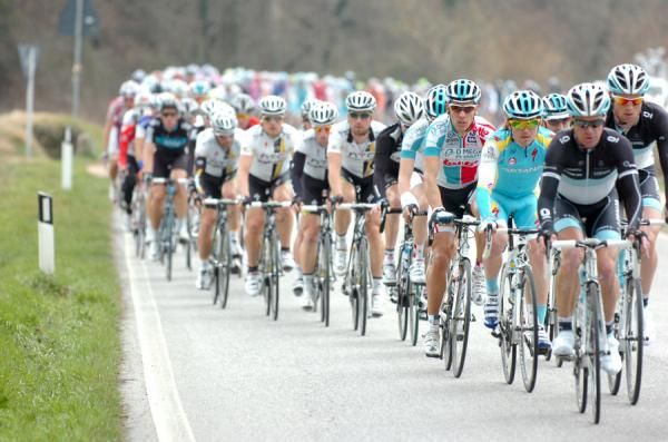 Omega Pharma-Lotto's Philippe Gilbert remained attentive in the bunch.