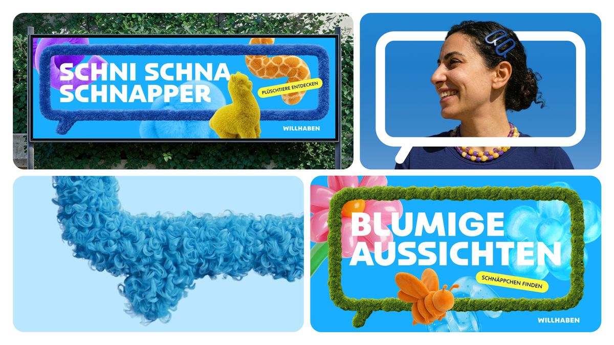 rebrand for Willhaben with a magnifying glass at its centre