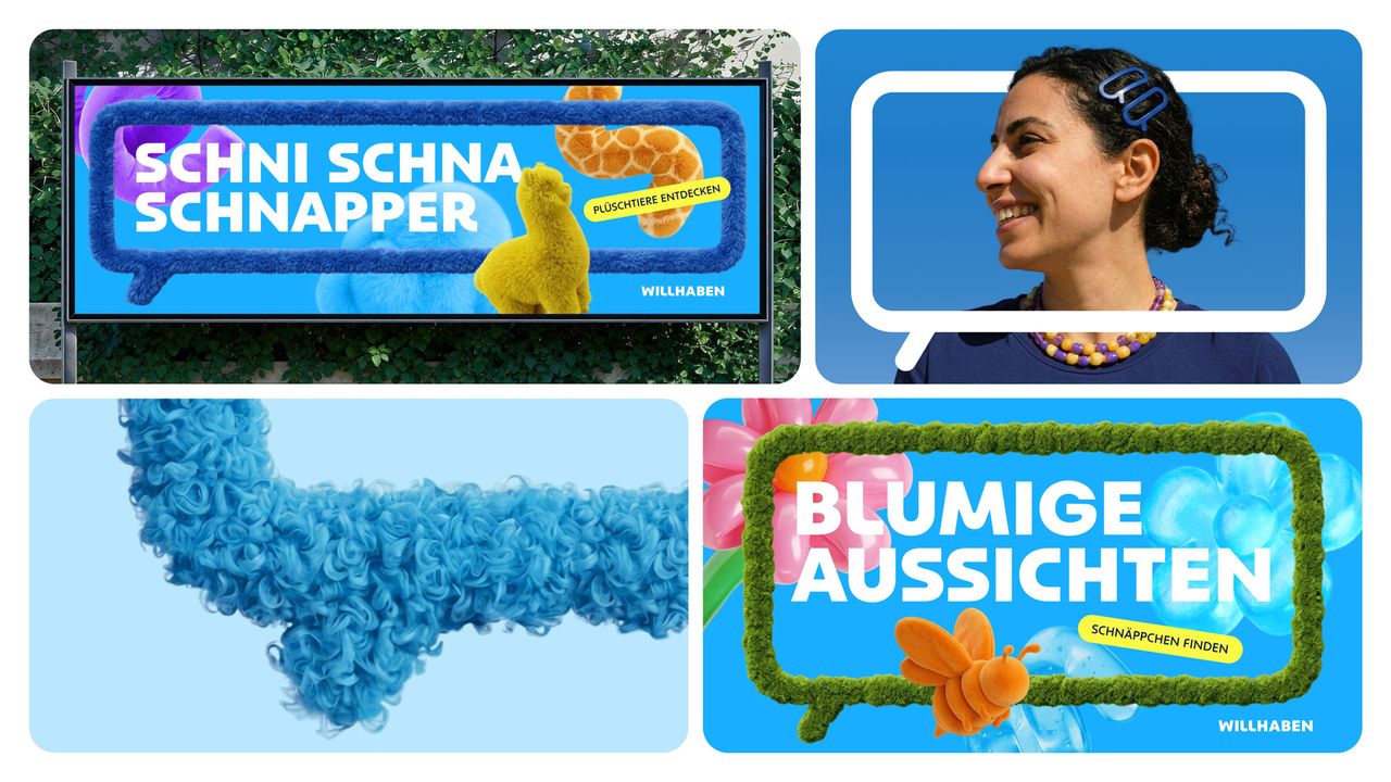 rebrand for Willhaben with a magnifying glass at its centre