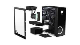 HP Omen 30L gaming desktop with internal components