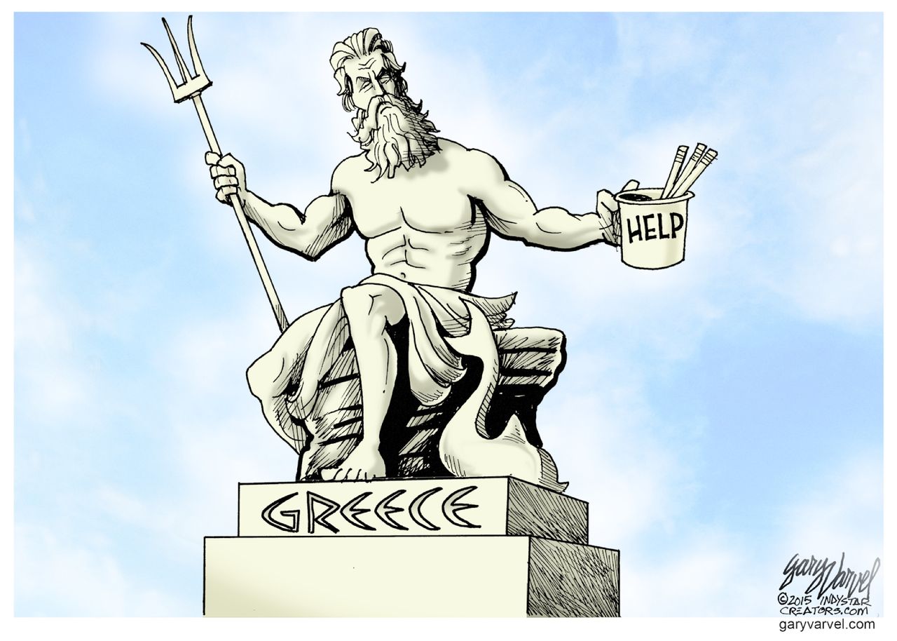 Editorial cartoon World Greece Economy