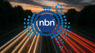 NBN Co logo on a background comprising light trails on a motorway.