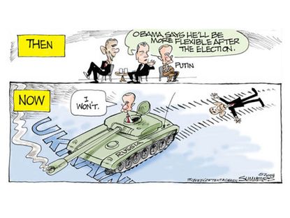 Political cartoon Obama Ukraine Putin