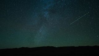 Meteor shower over Great Sand Dunes National Park