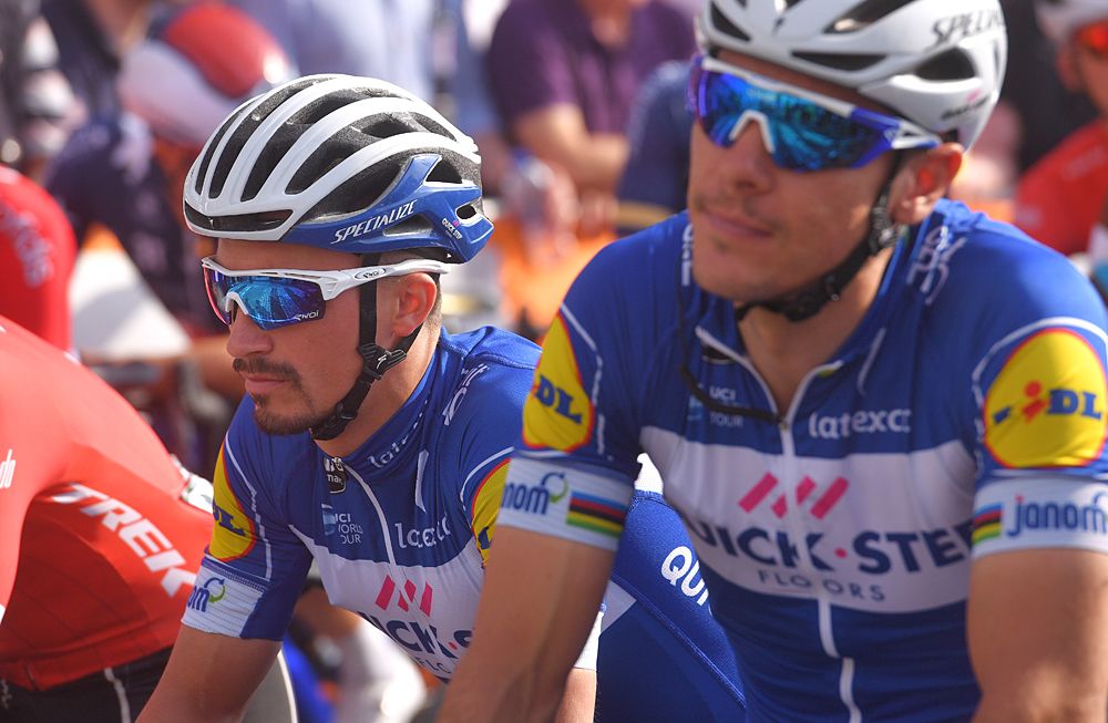 Julian Alaphilippe and Philippe Gilbert at Liege-Bastogne-Liege