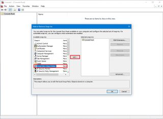 Group Policy Object Editor snap-in