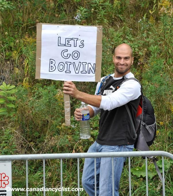Local support for Quebecer Guillaume Boivin (Team Canada-Spidertech).