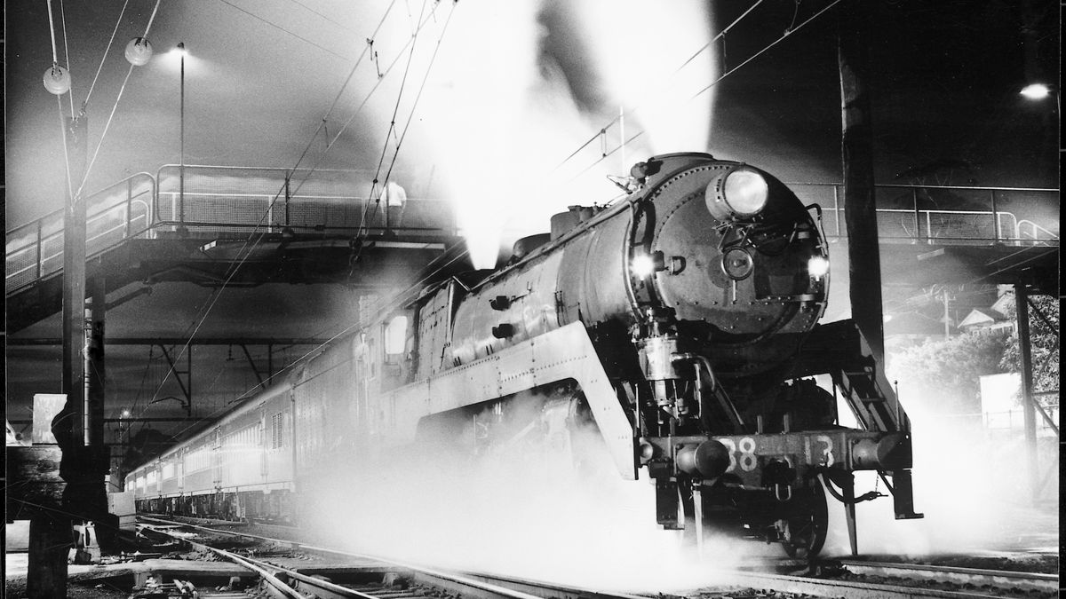 Black-and-white images from the days of steam locomotives