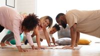 Five mental health benefits of exercise: Image shows family exercising together