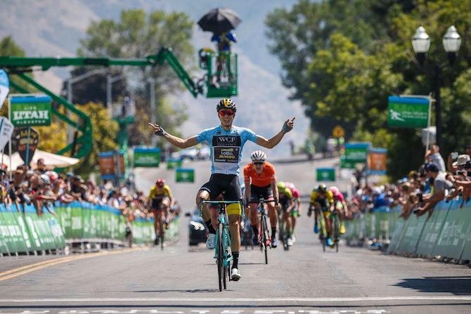 Neilson Powless (LottoNL - Jumbo) comes in for second place on August 8, 2018 in Cedar City, Utah.