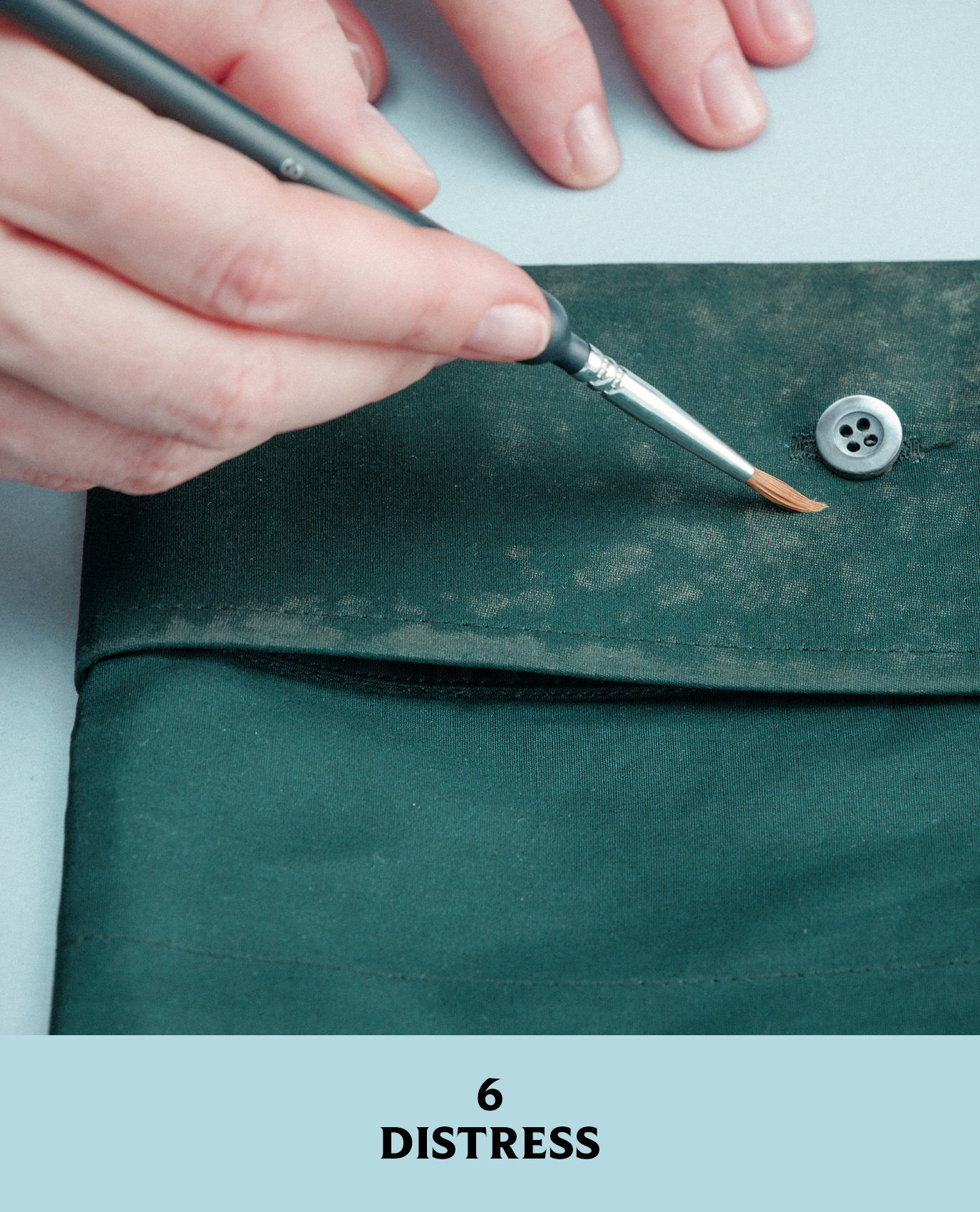 Prada artist creating the jacket from Look 10 in its fall/winter 2026 collection.