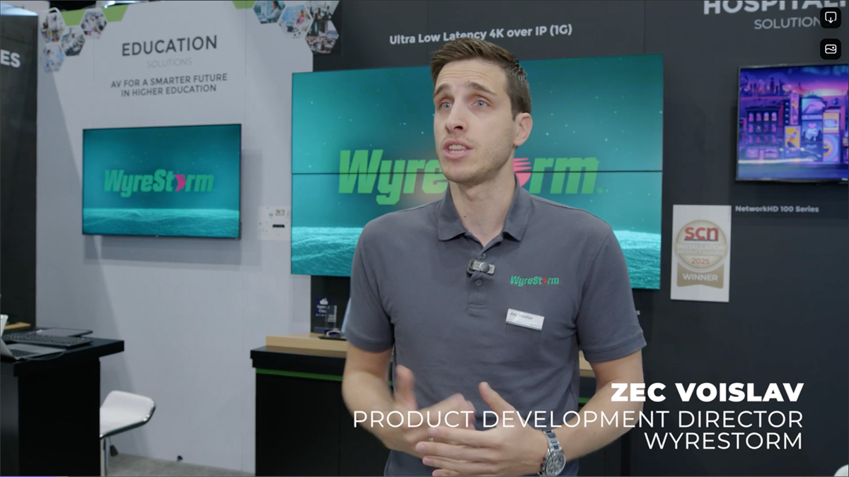 In this exclusive from InfoComm 2025, WyreStorm’s Zec Voislav shares a behind-the-scenes look at its latest innovations designed for seamless AV integration across Hospitality, Education, and Corporate Solutions, as well as its comprehensive training system and support hub for helping end users stay on top of device installation and updates.