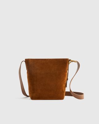 Italian Suede Bucket Crossbody