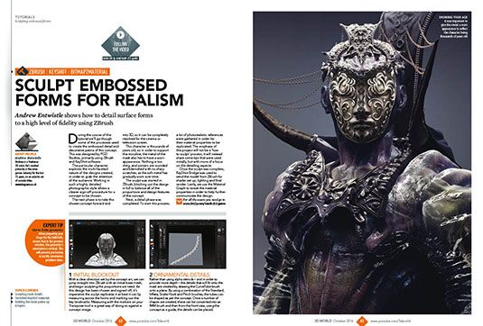 Create realistic embossed detailing in ZBrush