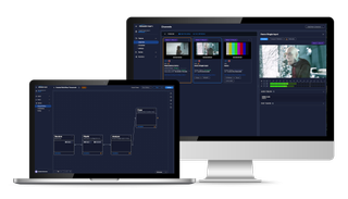 User interface of Telestream's UP on a laptop and a computer screen