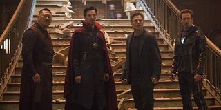 Wong, Doctor Strange, Bruce Banner and Tony Stark in Infinity War