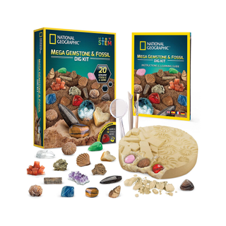 National Geographic Mega Fossil and Gemstone Dig Kit