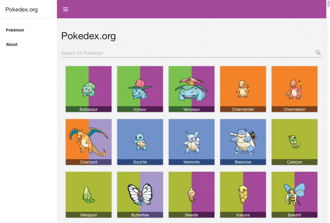 Nolan Lawson's Pokedex.org provides a great example of a progressive web app that is also a huge amount of fun!