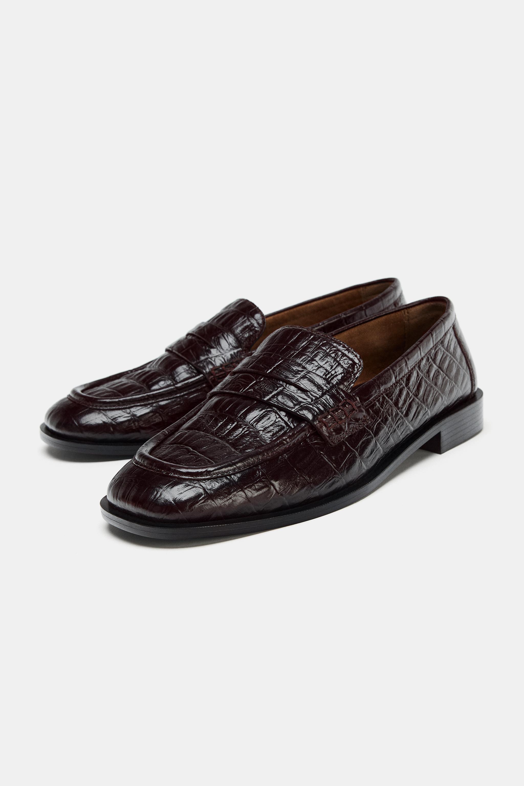 Embossed Leather Loafers