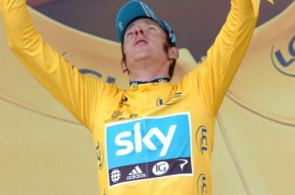 Bradley Wiggins (Team Sky) on the podium with one day to go