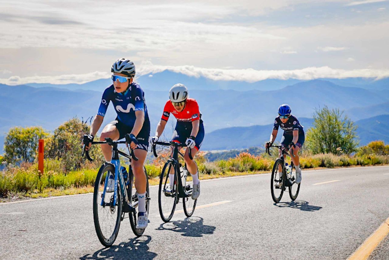 Sarah Gigante (Movistar) on her way to stage and overall victory on stage 3 of the Bright Brewery Tour of Bright