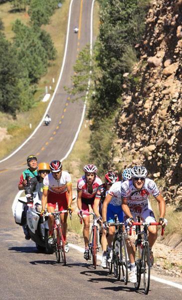 David Vitoria (Rock Racing) leads the break after it dropped Daniel Bowman (Kelly Benefit Strategies).
