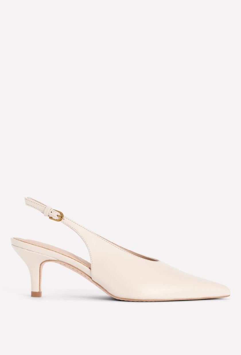 Boden, High Cut Slingback Court-Ecru