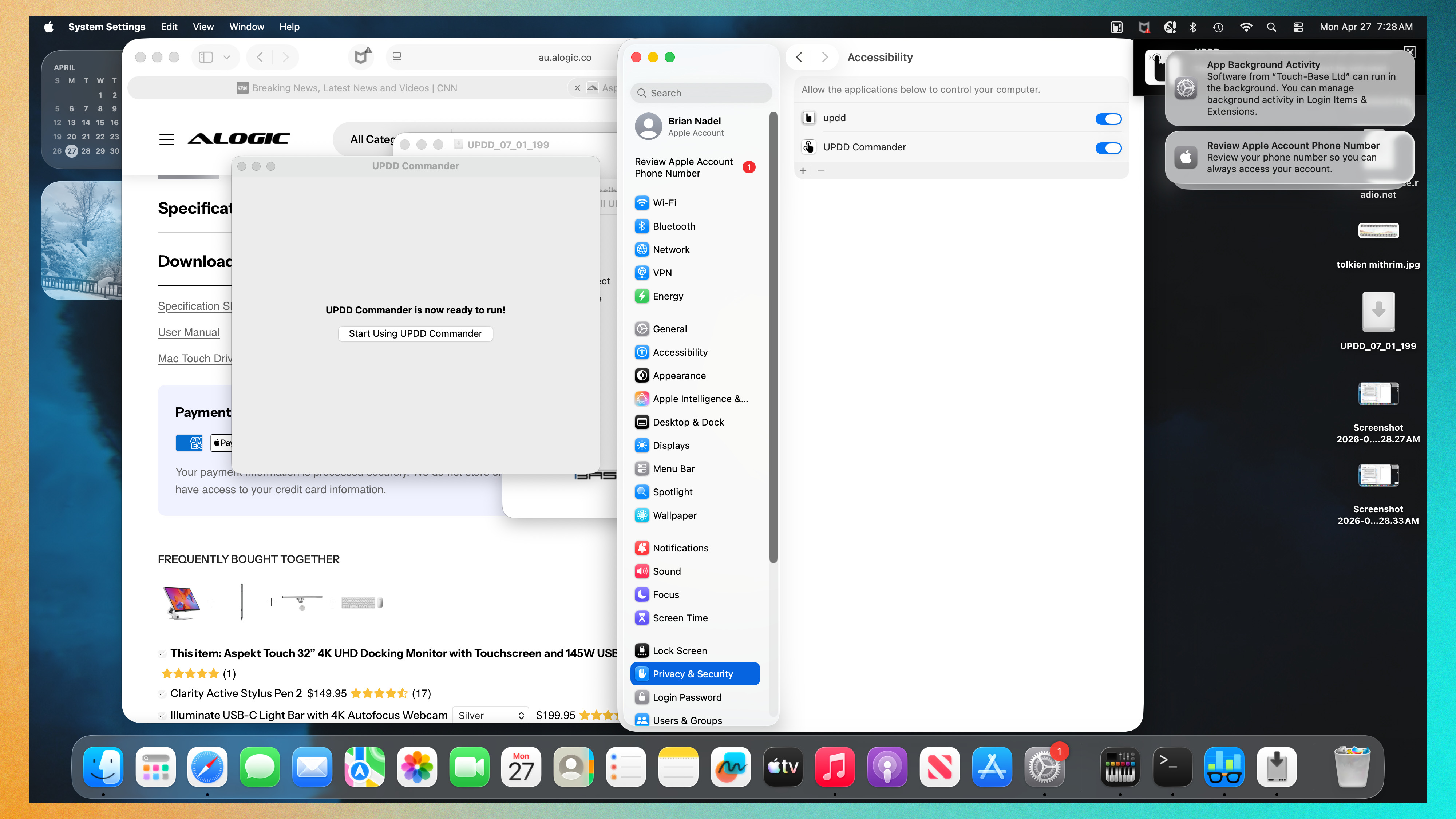 نصب درایورهای لازم برای نمایشگر 32 اینچی ALogic Aspect Touch در macOS