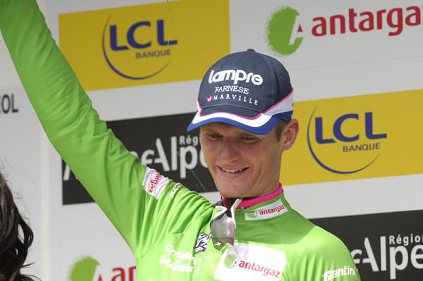 Grega Bole (Lampre) in the green jersey in the Dauphine.